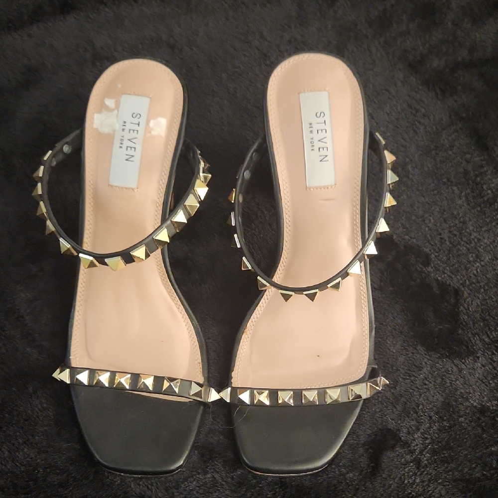 Steven Black Studded Sandals